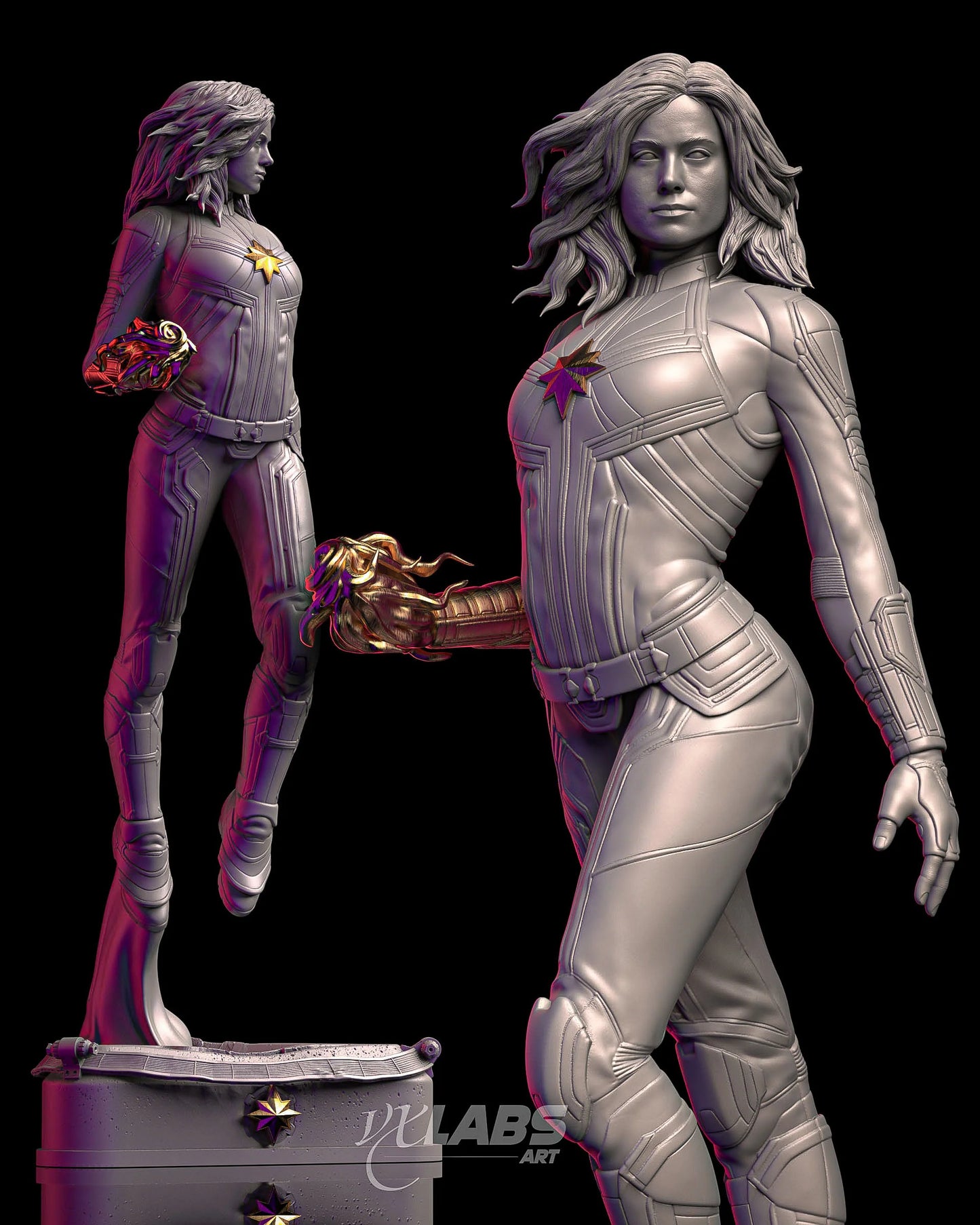 Captain Marvel (3D Print Kit) - 6 & 4 scale - Fan Art