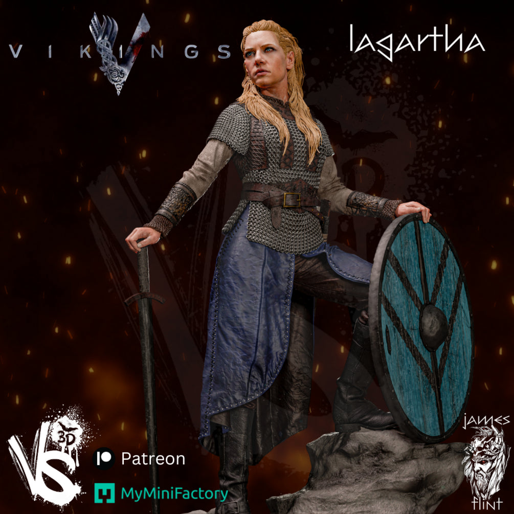 Lagartha (Vikings) - 1:10 Scale - 3D Print Model Kit - Fan Art