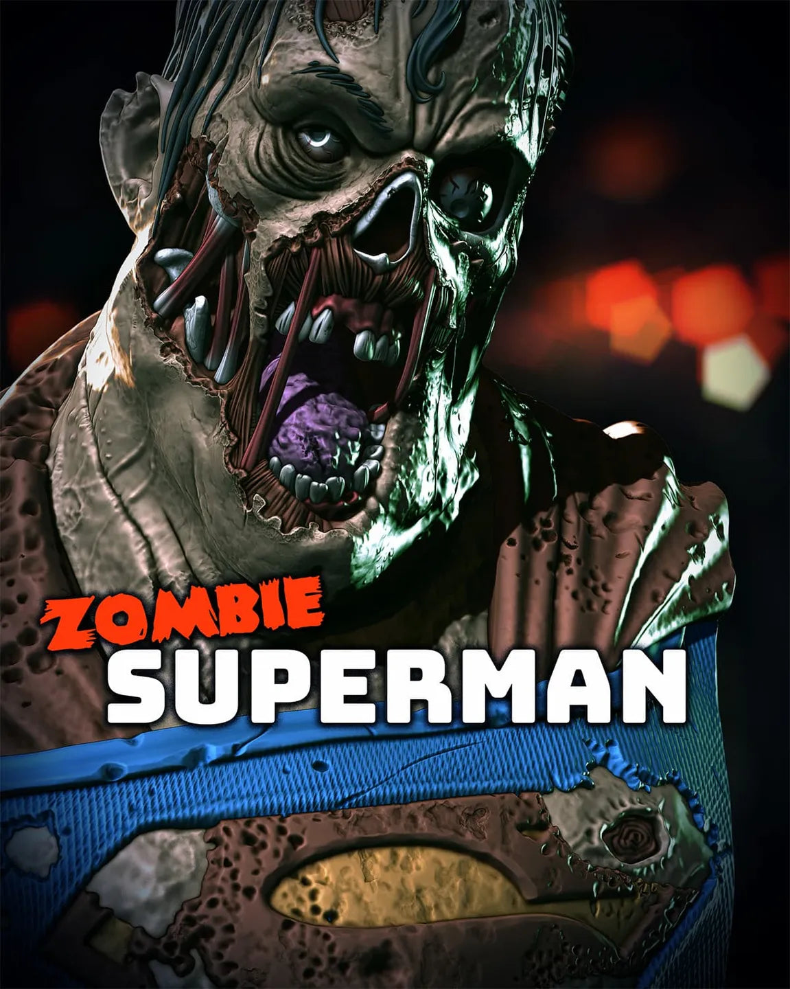 Zombie Superman Bust - 3D Printed Model Kit