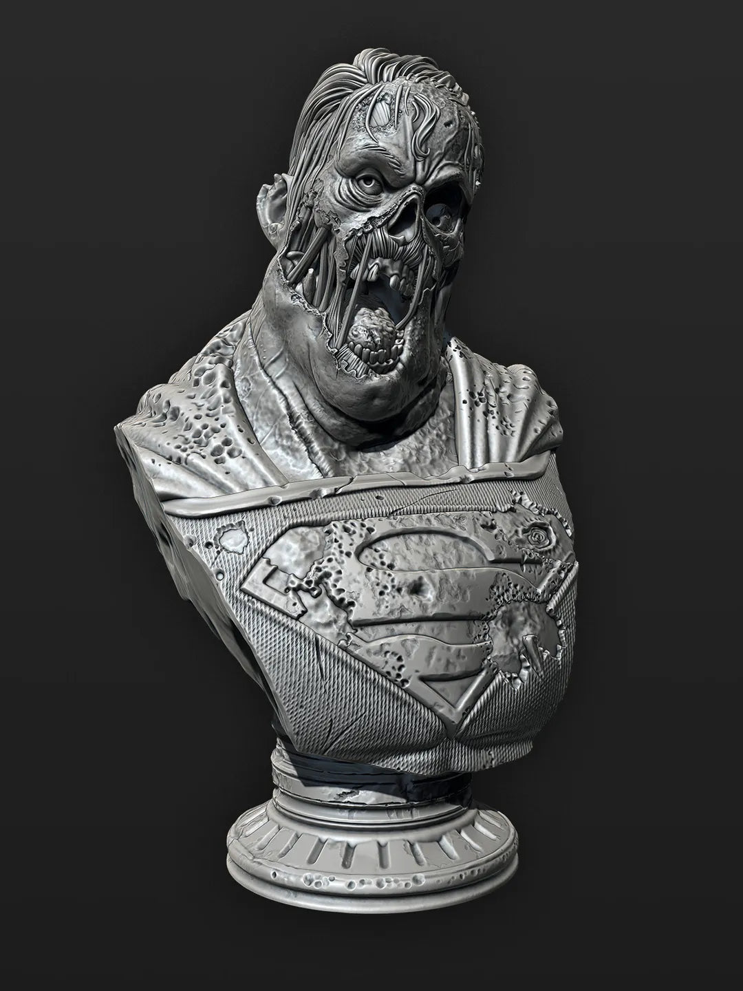 Zombie Superman Bust - 3D Printed Model Kit
