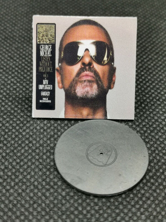 Miniature 1/12th Record Player, LP Holder and selection of LP's (non playable)