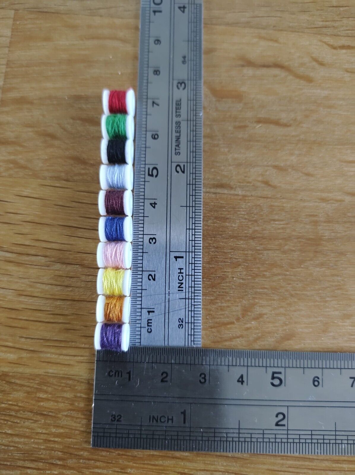 10 x Miniature Cotton Reels 8mm Dollshouse Haberdashery items