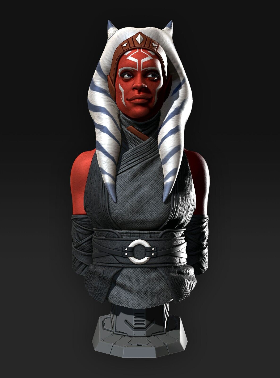Asoka Tano (Star Wars Rebellion) Bust Fan Art Resin Printed Unpainted 4" to 8"