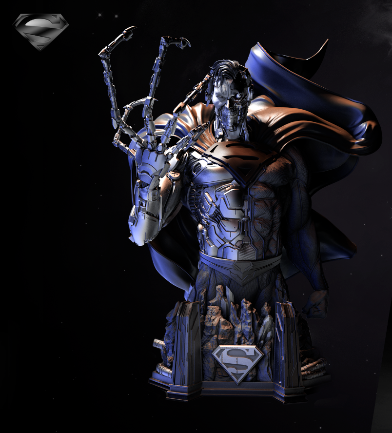 Cyborg Superman (DC) Bust Fan Art - 3D Printed - 1/8 or 1/4 scale (385mm)