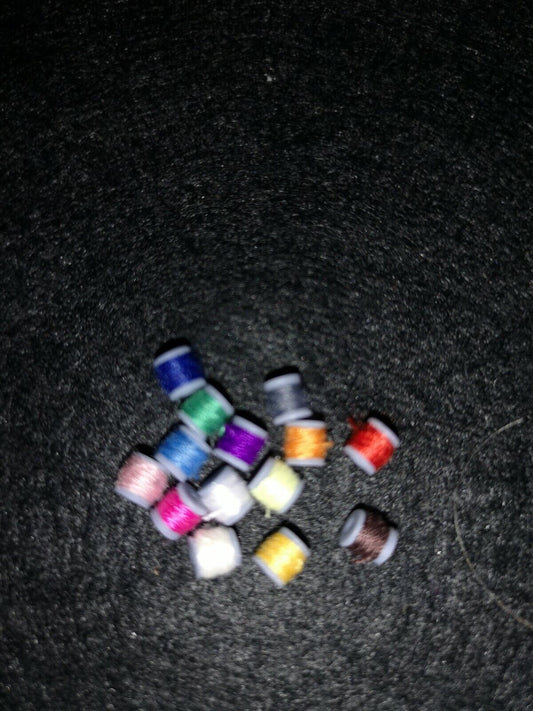 20X Miniature Cotton Spool Thread Reels For Your Doll House 5mm