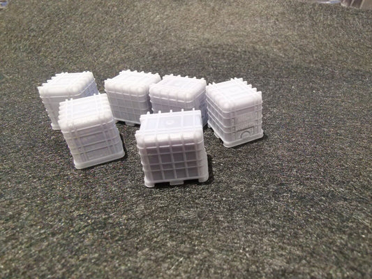 6 x IBC Pallet Tanks - SLA 3D Printed 1:76, OO Model for scenery layout