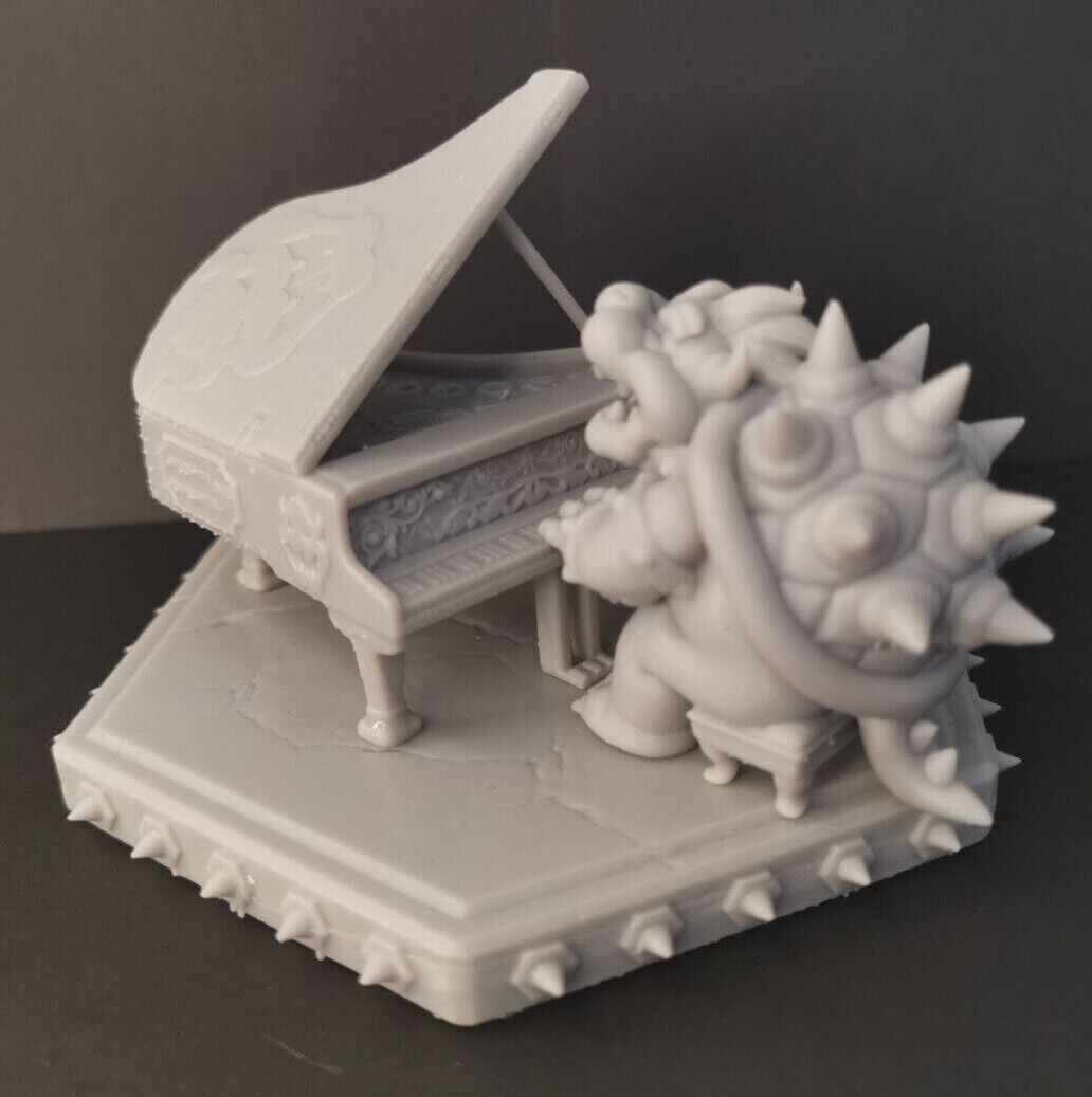 Bowser Peaches Piano Fan Art Miniature Figure 3D Resin Print - Hight Quality