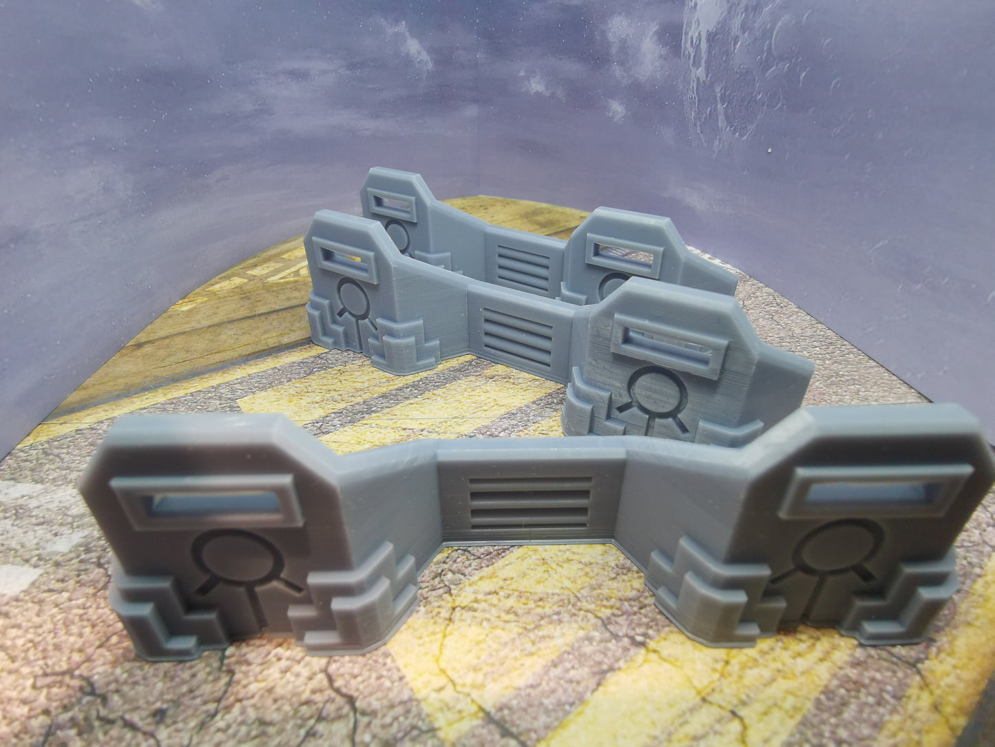Necron single and twin defensive Barricades x 6- High Quality (Suitable for 28mm war gaming etc)