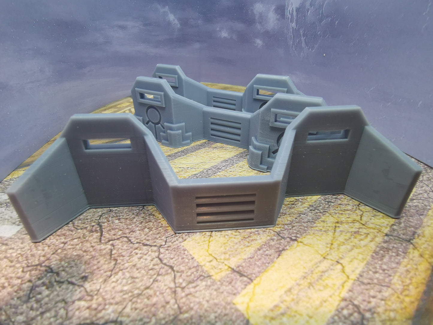 Necron single and twin defensive Barricades x 6- High Quality (Suitable for 28mm war gaming etc)