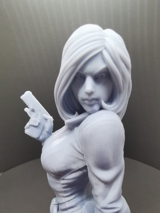 Black Widow (Marvel) Bust Fan Art Resin Printed Unpainted - 4" to 7"