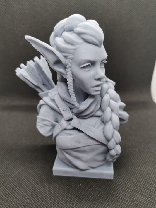 Elf Archer Bust (fan art) Figurine 3D Resin Printed - 5" (125mm) - High Quality