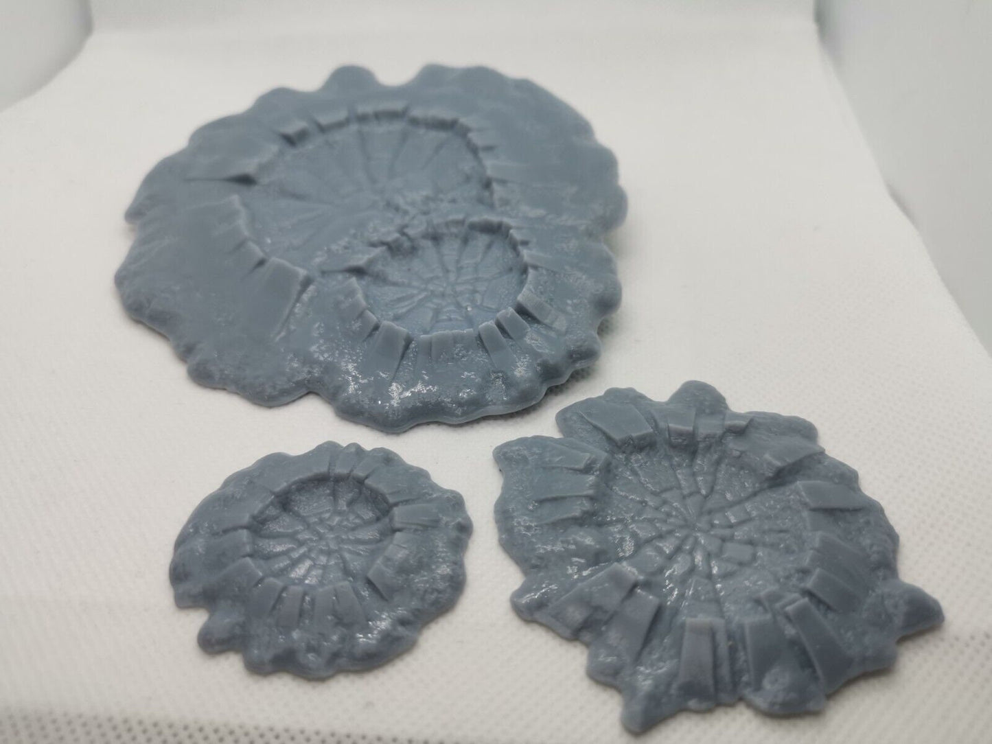 3 x blast craters - large, medium, small terrain tabletop Miniatures games