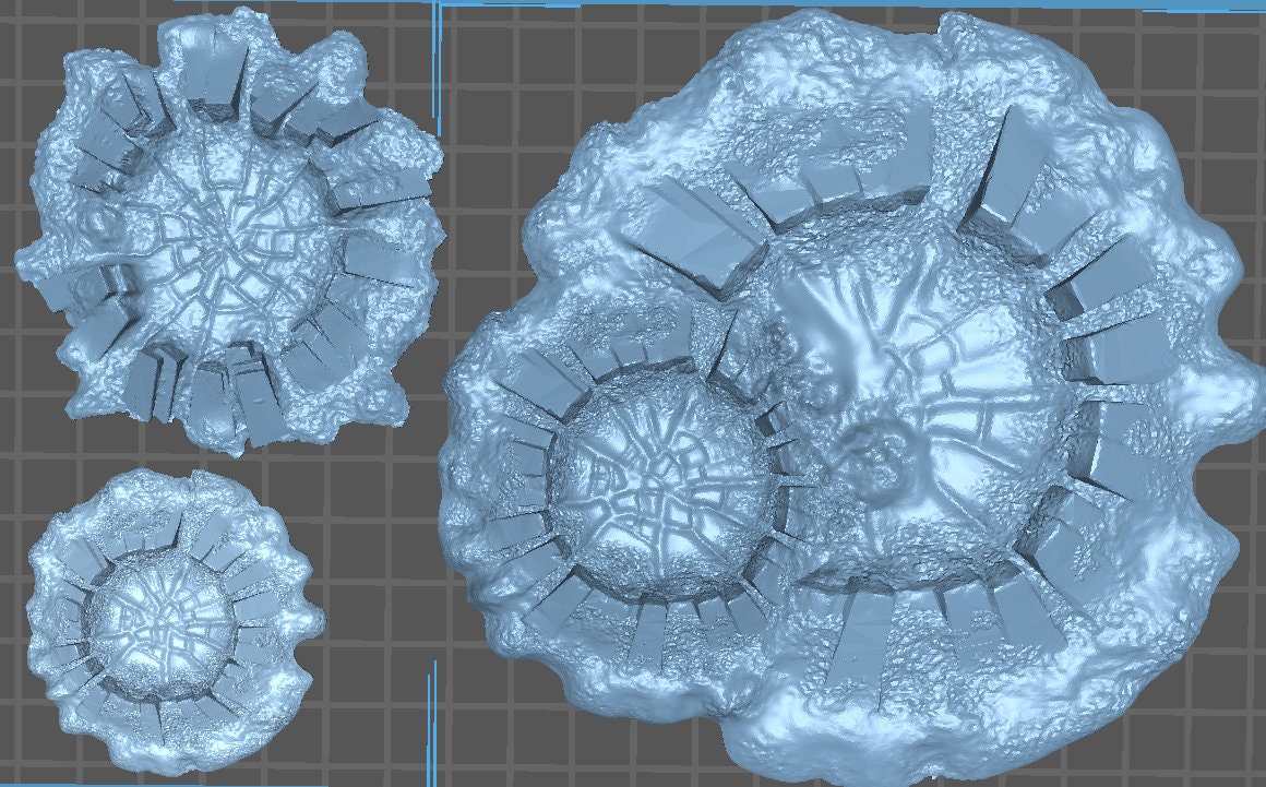 3 x blast craters - large, medium, small terrain tabletop Miniatures games