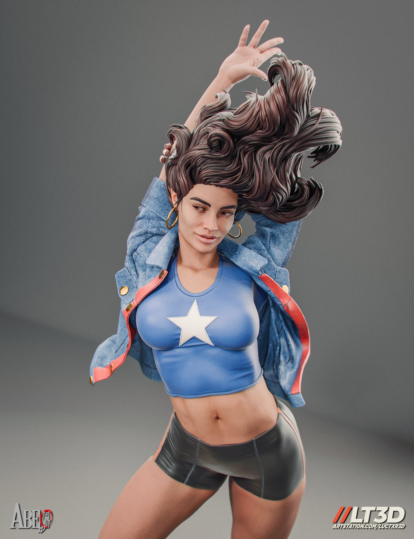 America Chavez 3d Printed Statue Model Kit 4 and 6 scale