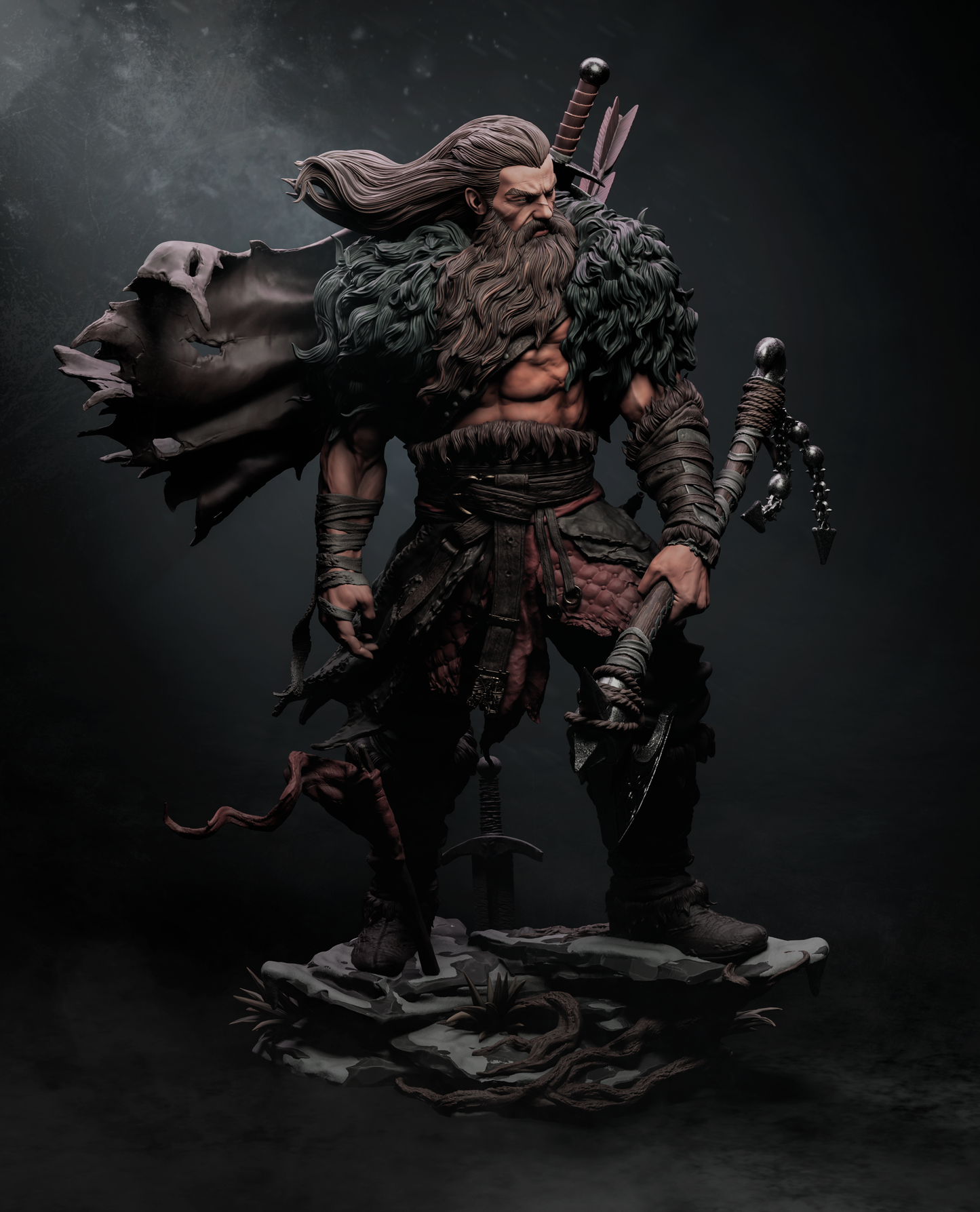 North Warrior - Viking - 3D Printed Statue - 6 and 9 Scale