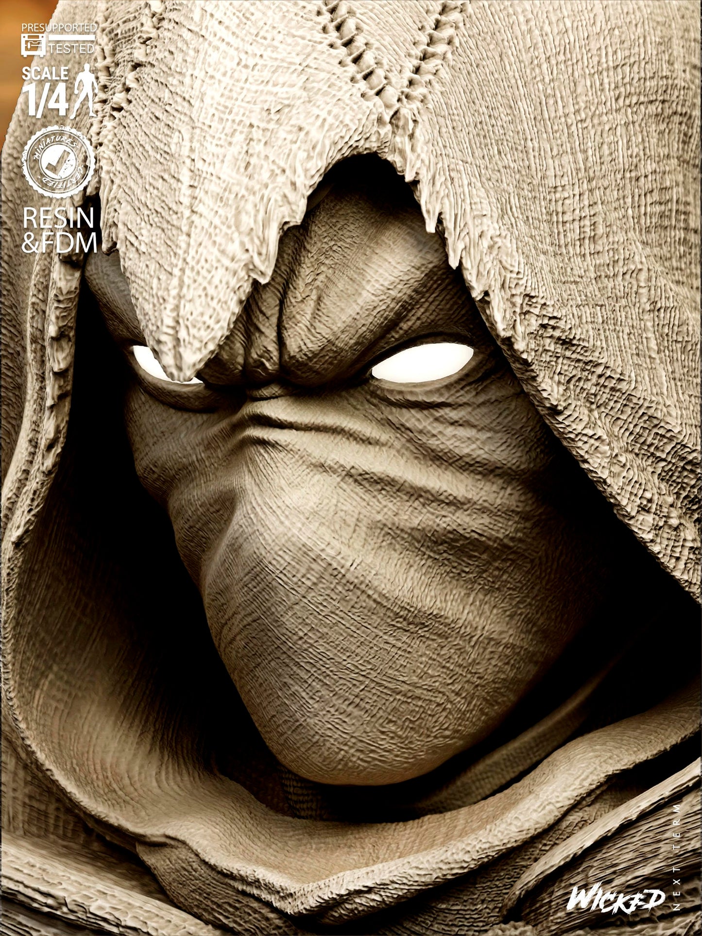 Moon Knight (Marc Spector) Bust -3d Printed Model Kit - Fan Art