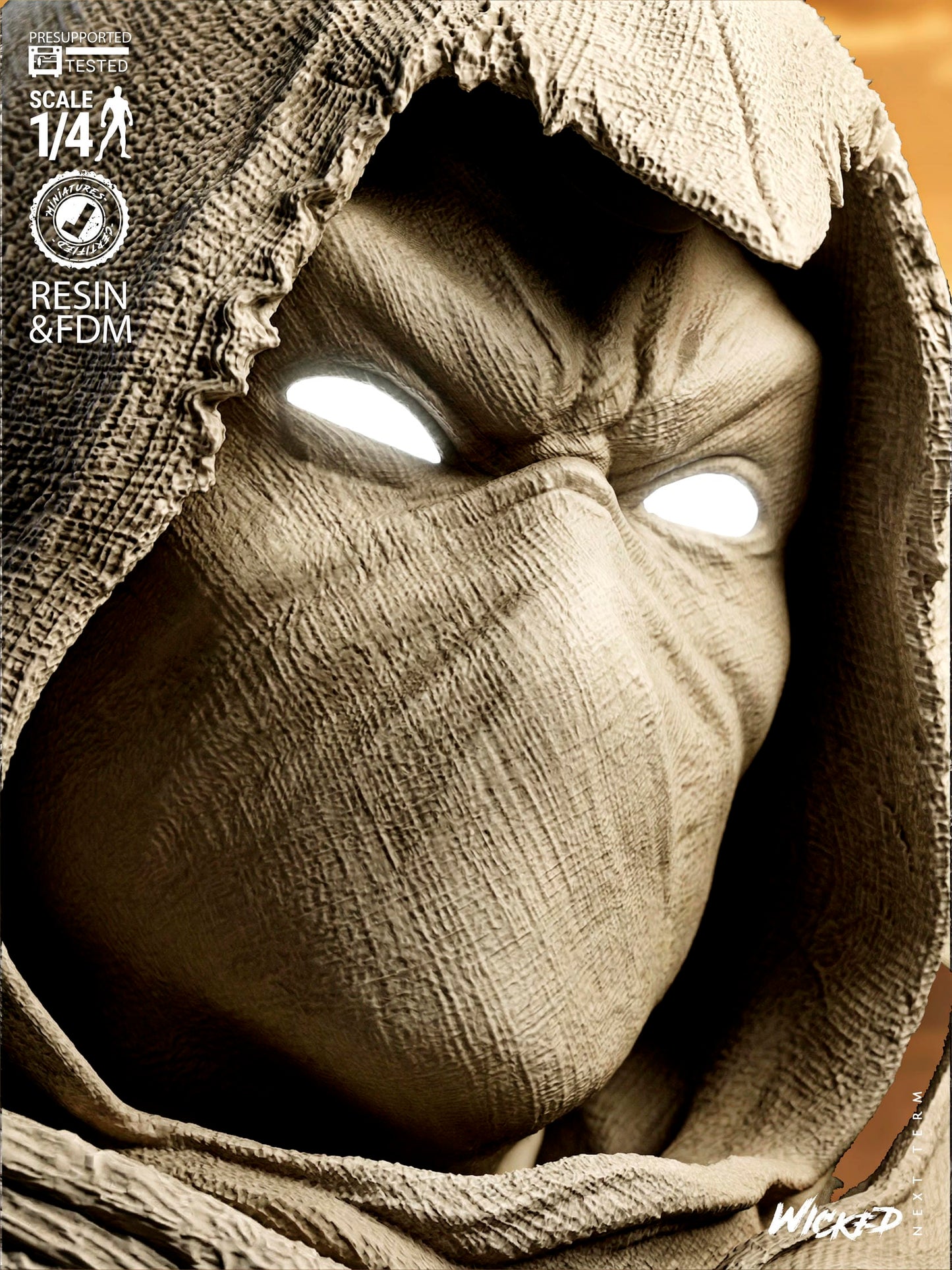 Moon Knight (Marc Spector) Bust -3d Printed Model Kit - Fan Art