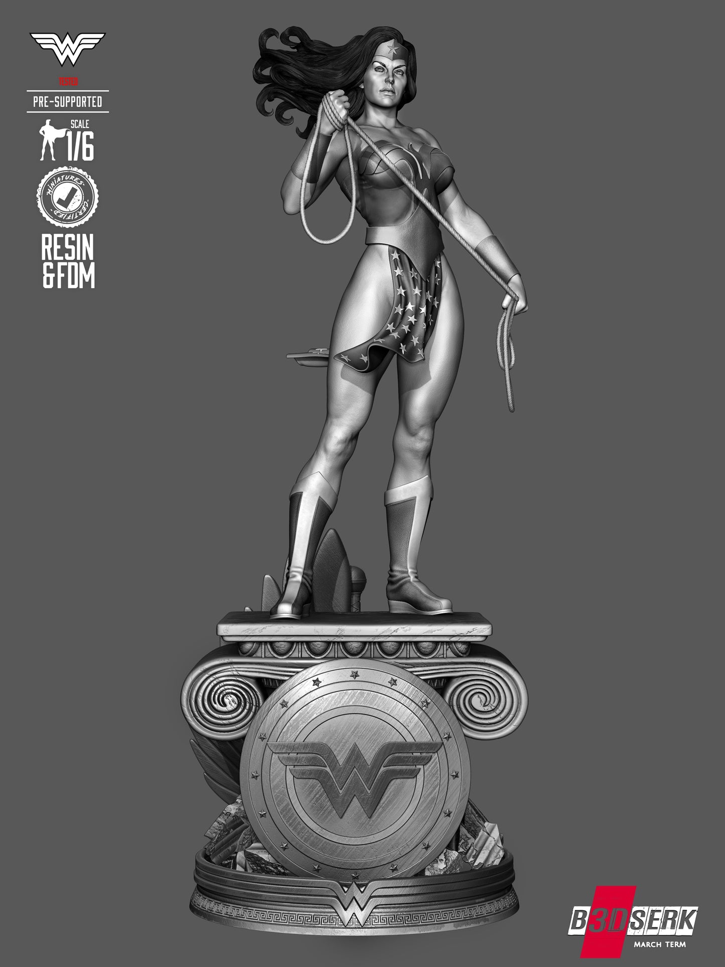 Wonder Woman Kingdom Come Statue - 6 & 12 Scale 3D Print