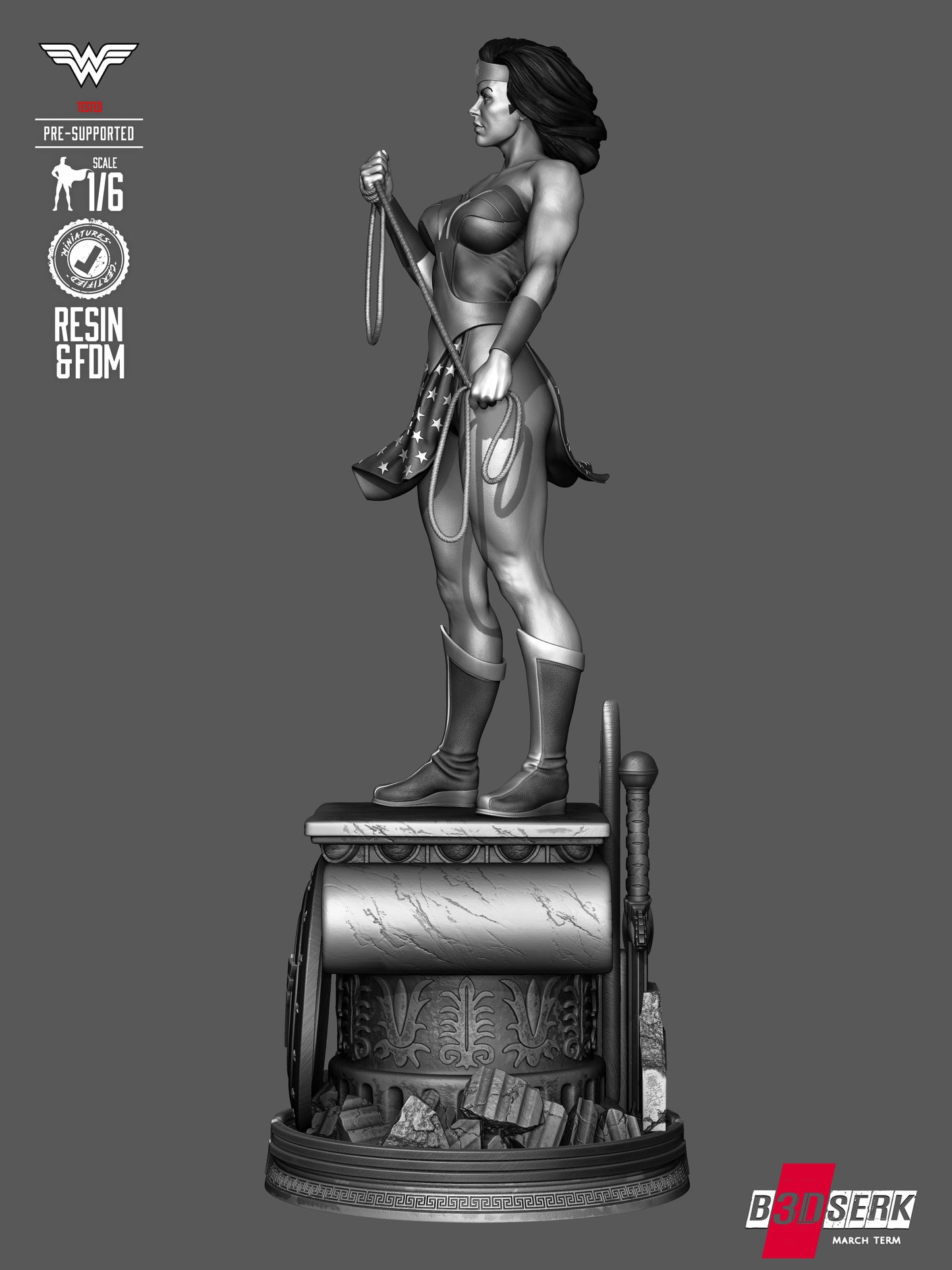 Wonder Woman Kingdom Come Statue - 6 & 12 Scale 3D Print