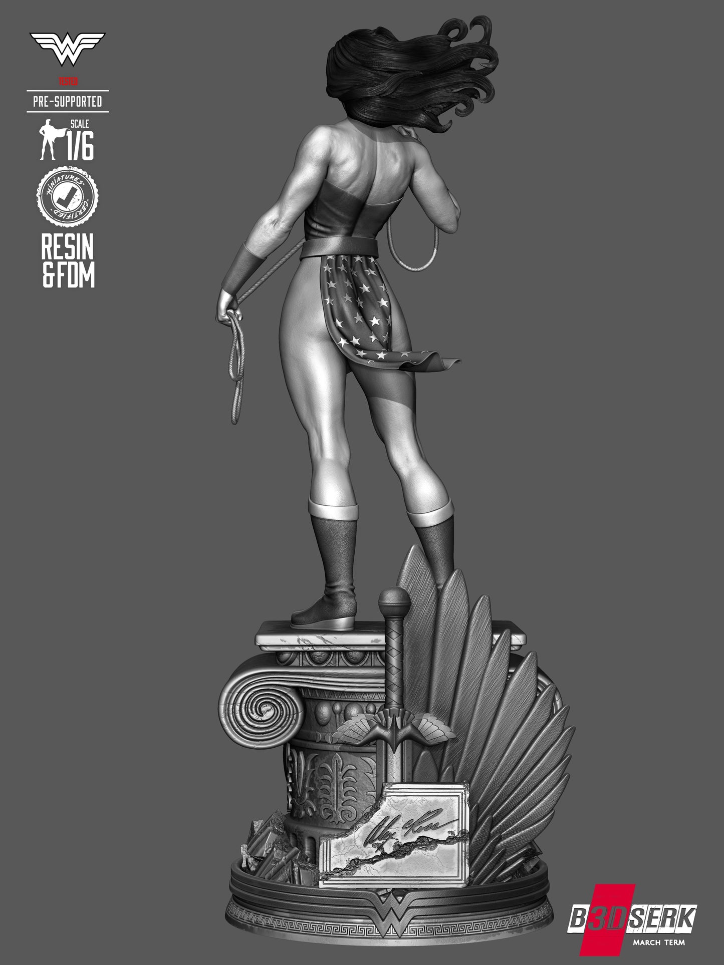 Wonder Woman Kingdom Come Statue - 6 & 12 Scale 3D Print