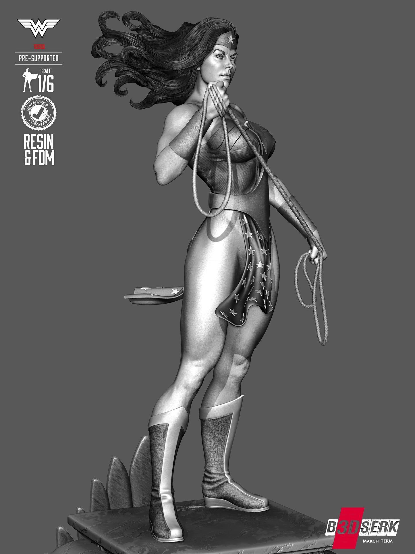 Wonder Woman Kingdom Come Statue - 6 & 12 Scale 3D Print