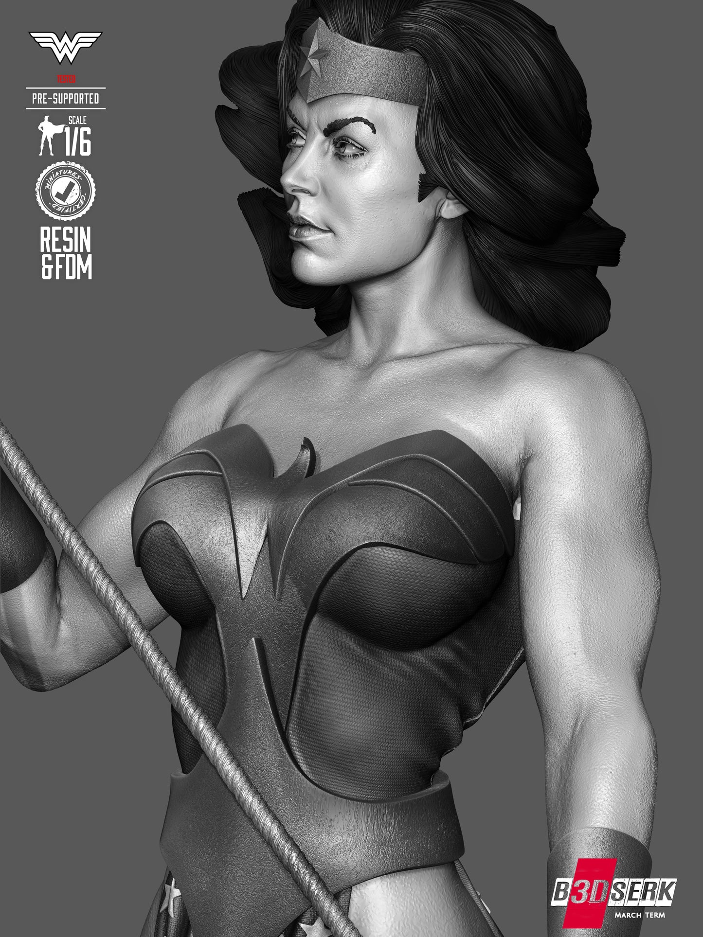 Wonder Woman Kingdom Come Statue - 6 & 12 Scale 3D Print