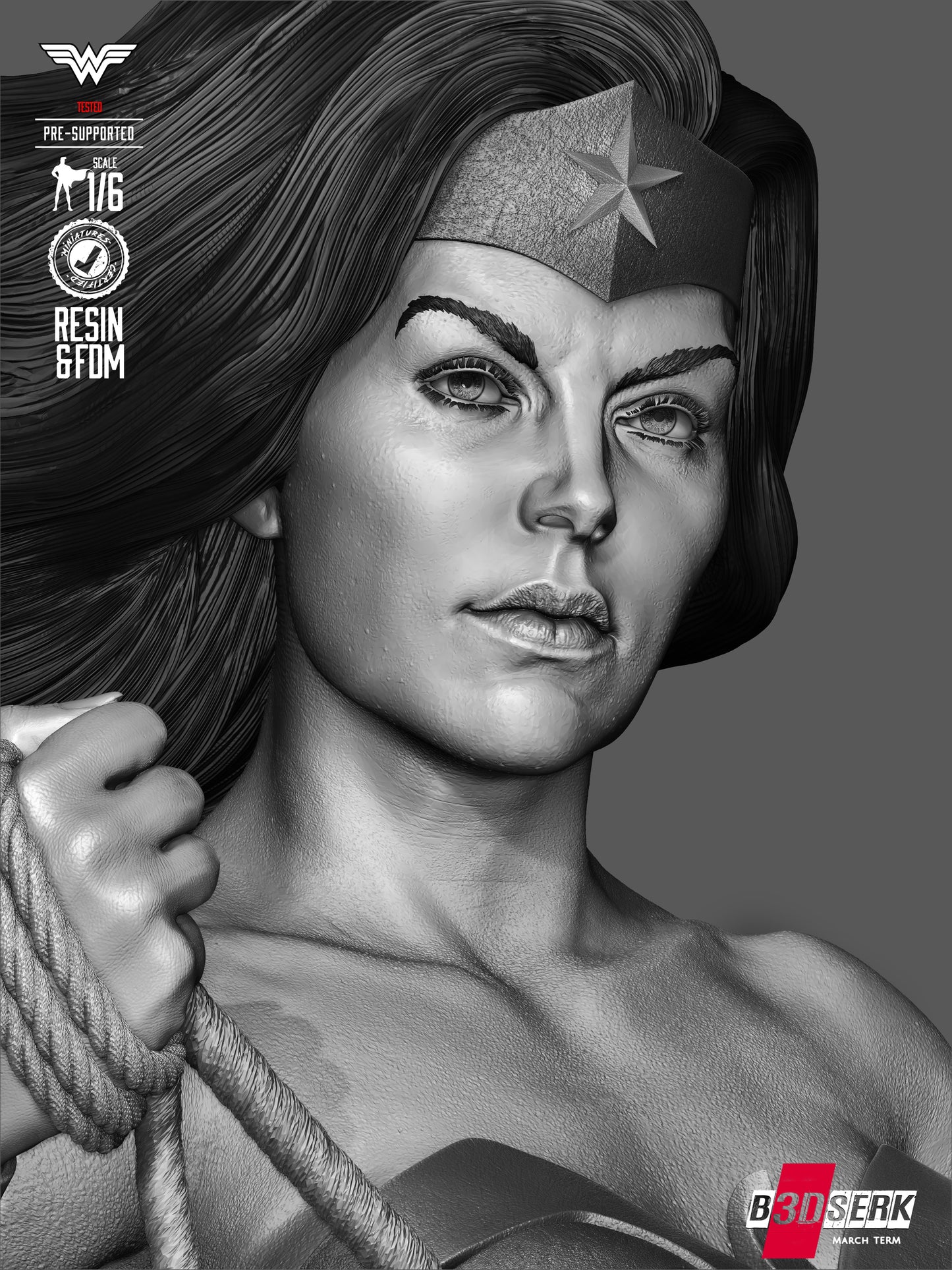 Wonder Woman Kingdom Come Statue - 6 & 12 Scale 3D Print