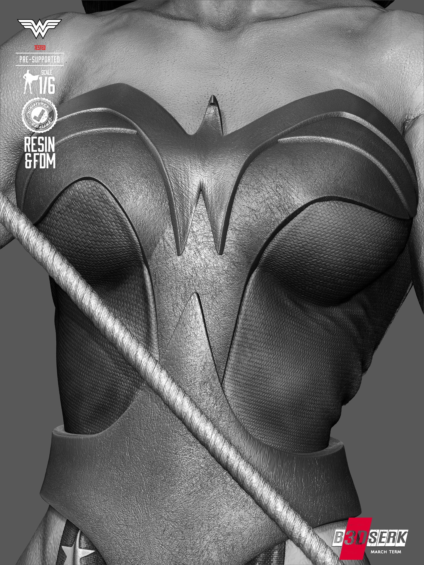 Wonder Woman Kingdom Come Statue - 6 & 12 Scale 3D Print