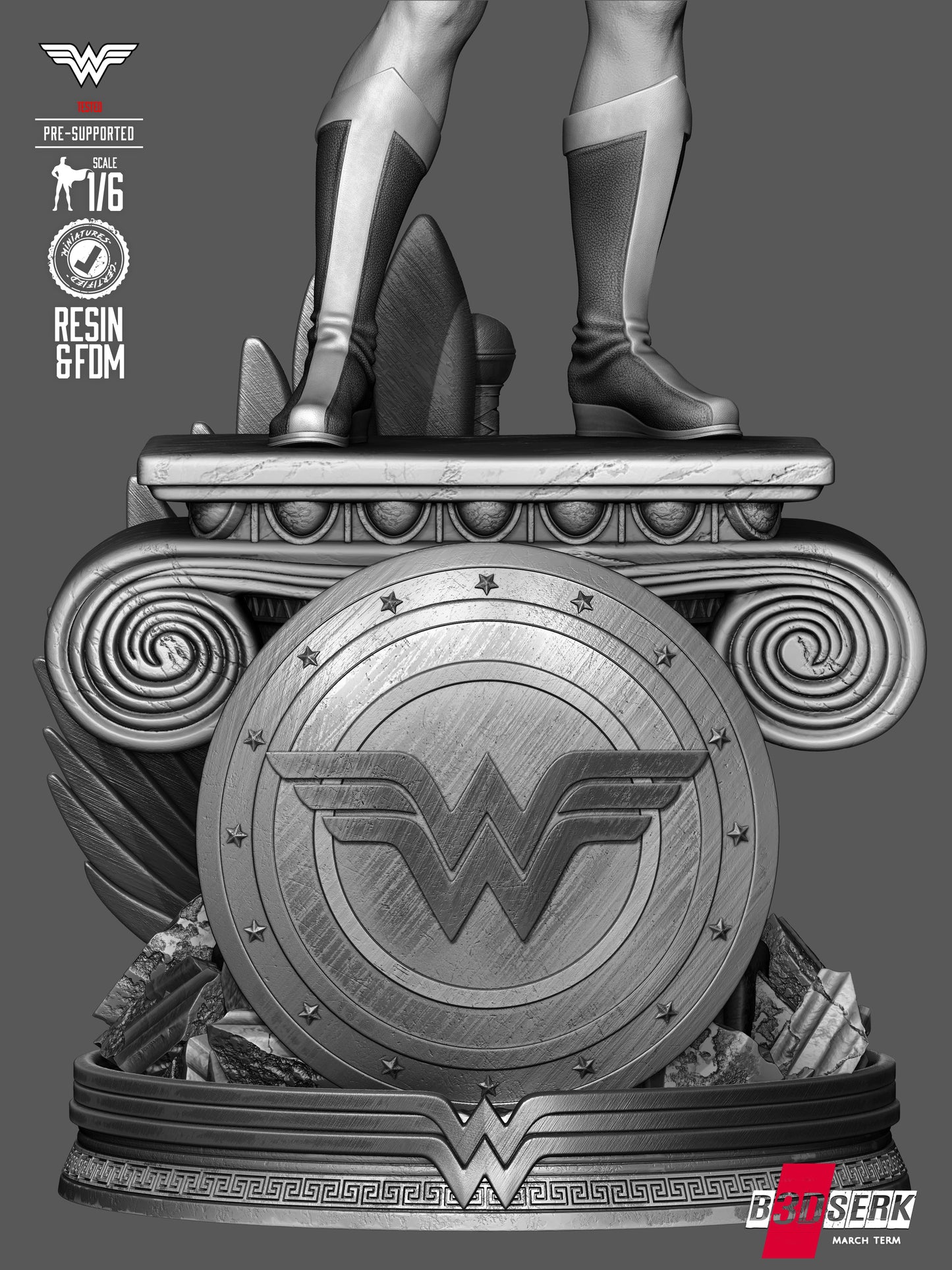 Wonder Woman Kingdom Come Statue - 6 & 12 Scale 3D Print