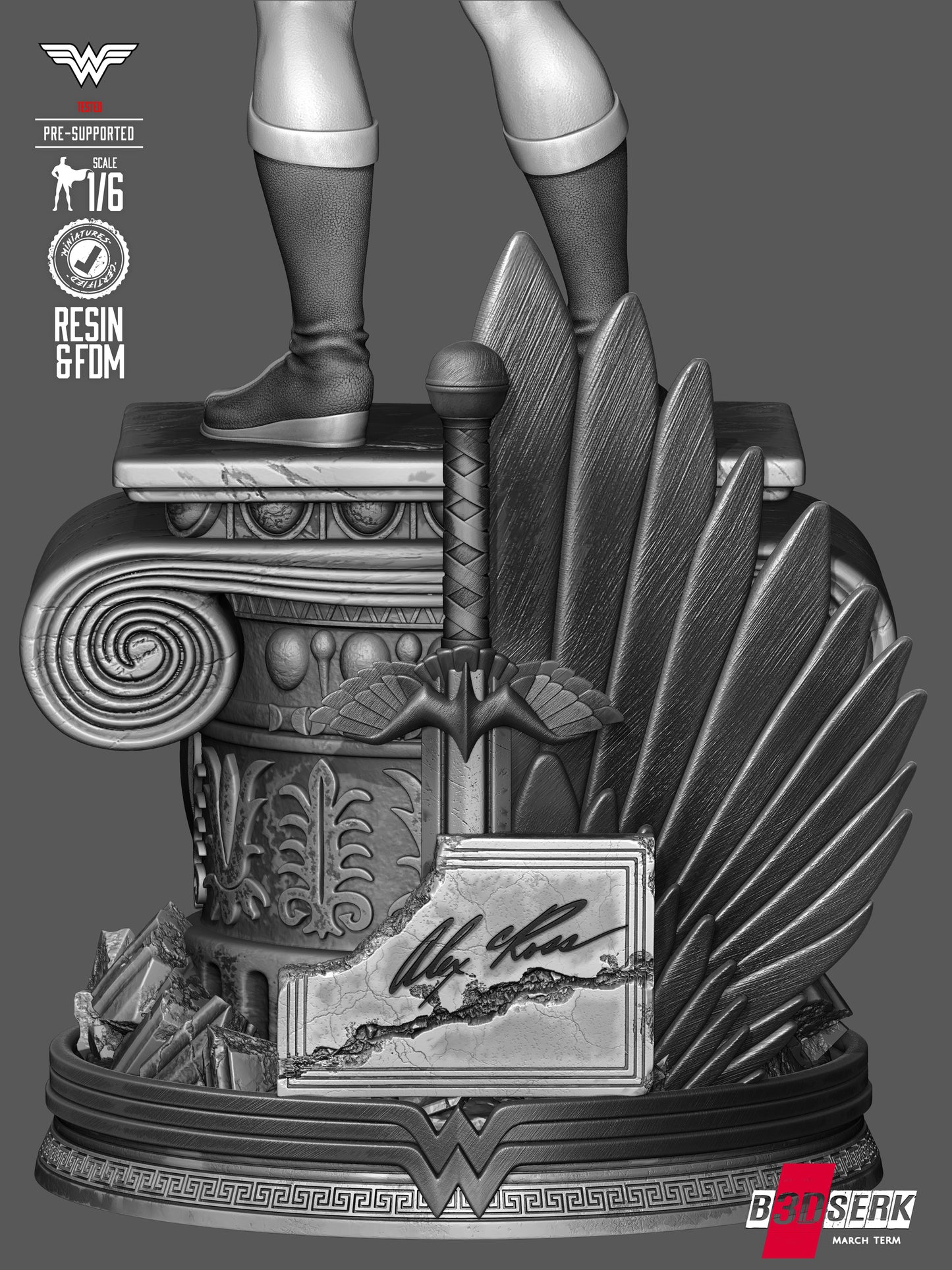 Wonder Woman Kingdom Come Statue - 6 & 12 Scale 3D Print