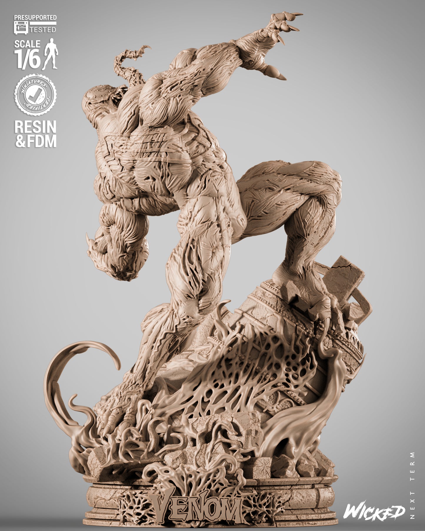 Venom (Fan Art) Sculpt - 1:6 and 1:12 scale 3d Printed Model Kit