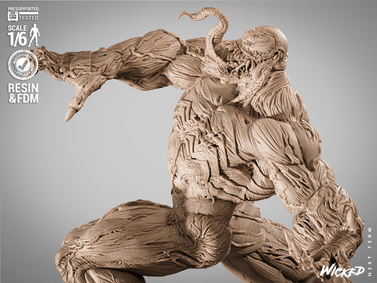 Venom (Fan Art) Sculpt - 1:6 and 1:12 scale 3d Printed Model Kit