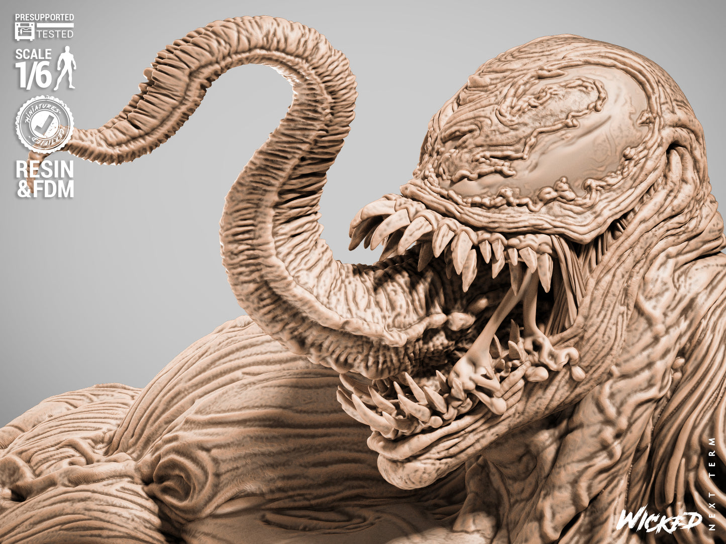 Venom (Fan Art) Sculpt - 1:6 and 1:12 scale 3d Printed Model Kit