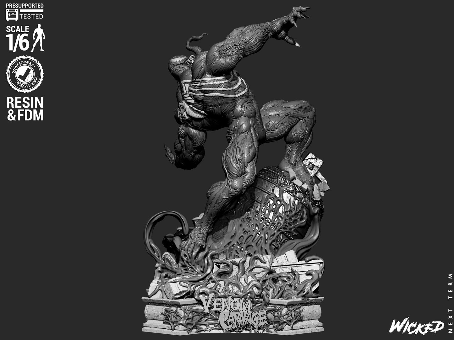 Venom (Fan Art) Sculpt - 1:6 and 1:12 scale 3d Printed Model Kit