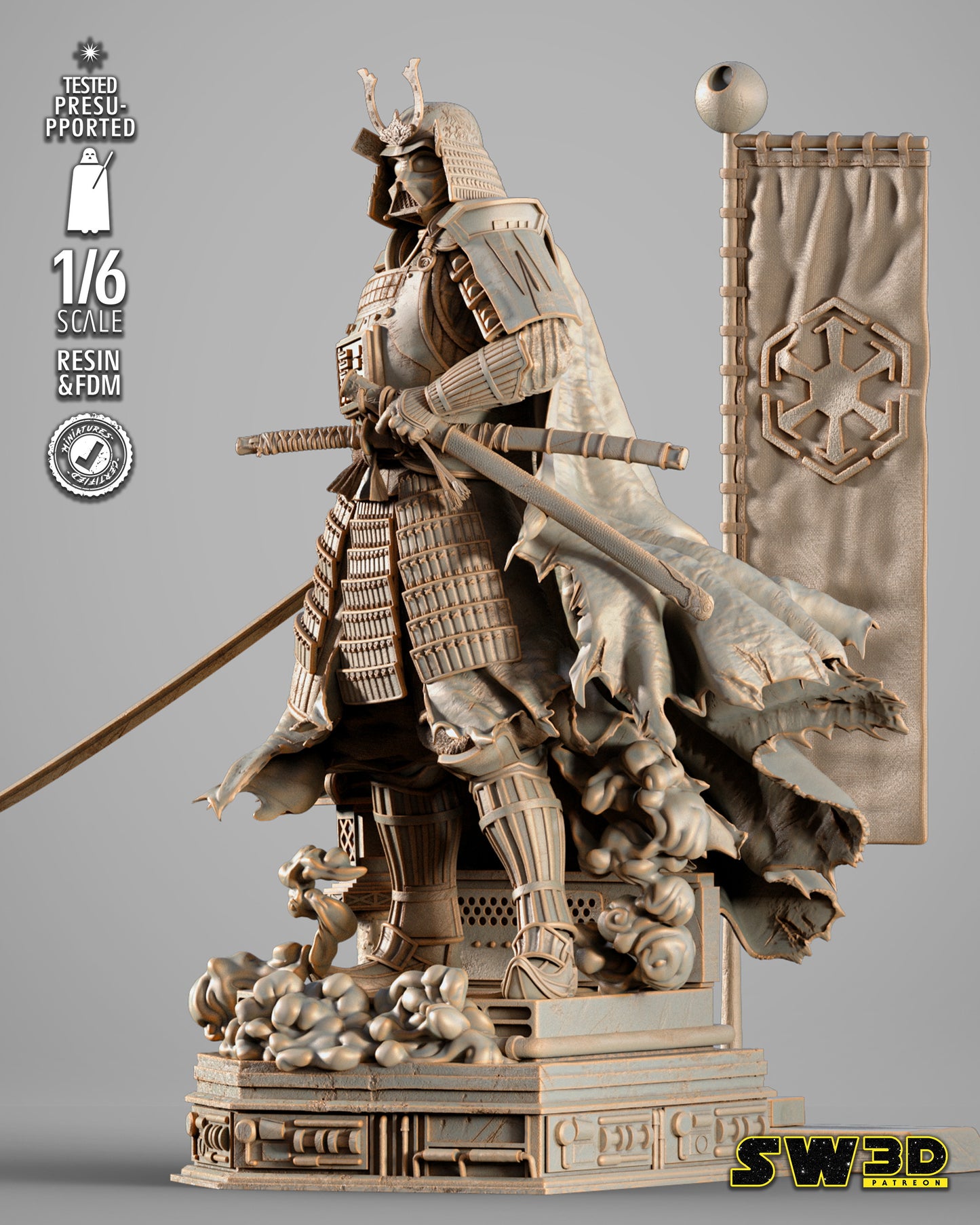Darth Vader Samurai Sculpt (Star Wars) - 3D printed model kit (Fan Art)