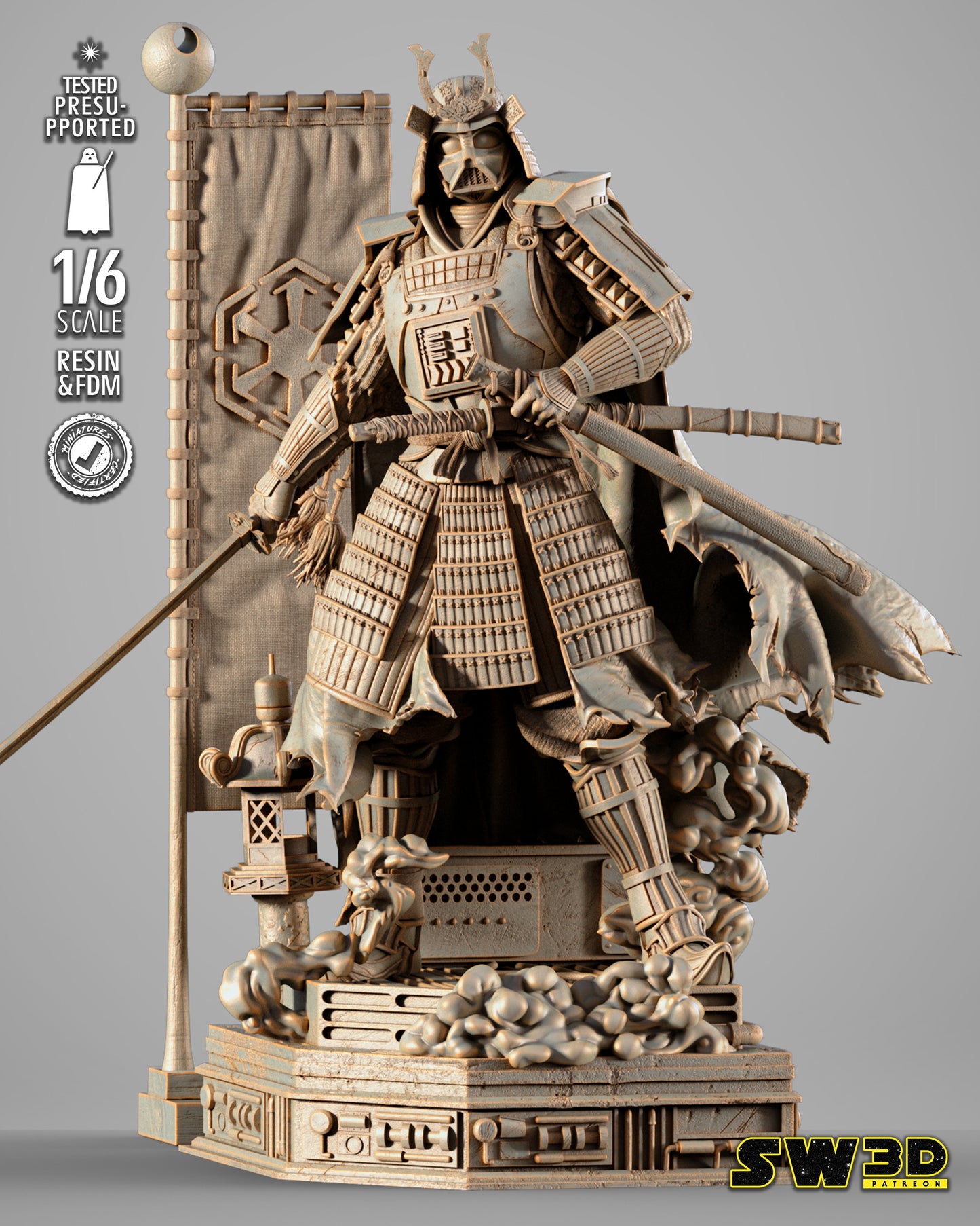 Darth Vader Samurai Sculpt (Star Wars) - 3D printed model kit (Fan Art)