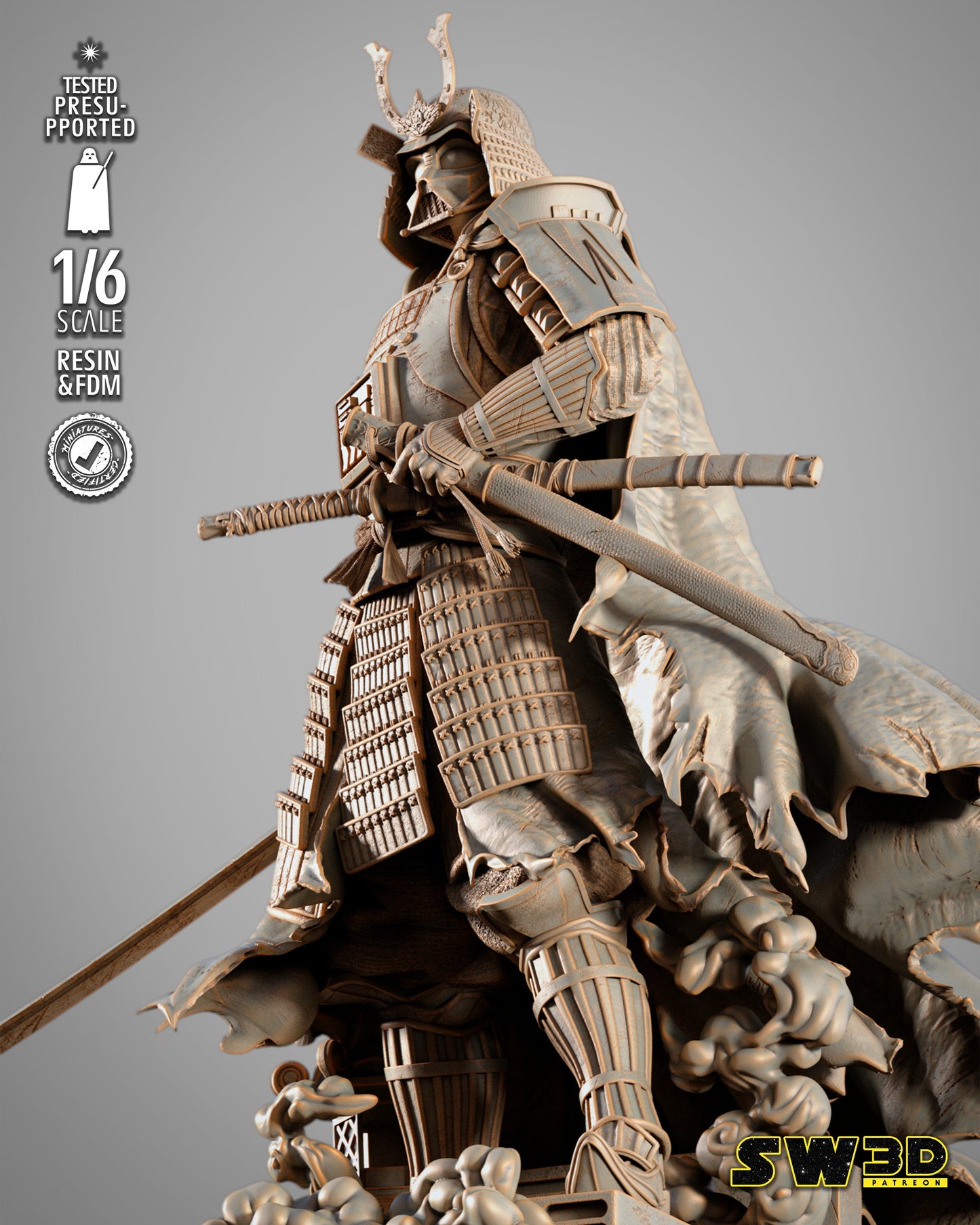 Darth Vader Samurai Sculpt (Star Wars) - 3D printed model kit (Fan Art)