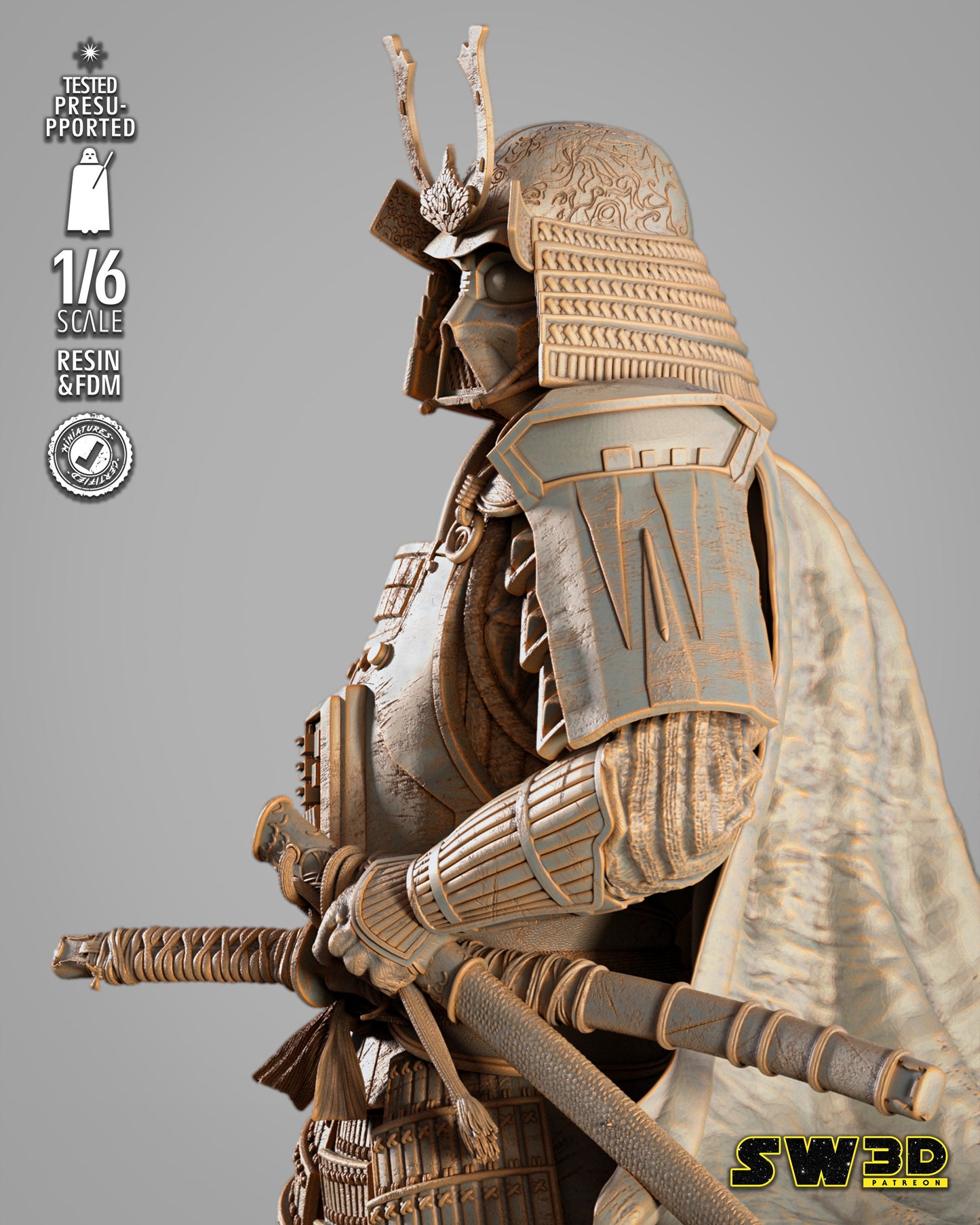 Darth Vader Samurai Sculpt (Star Wars) - 3D printed model kit (Fan Art)