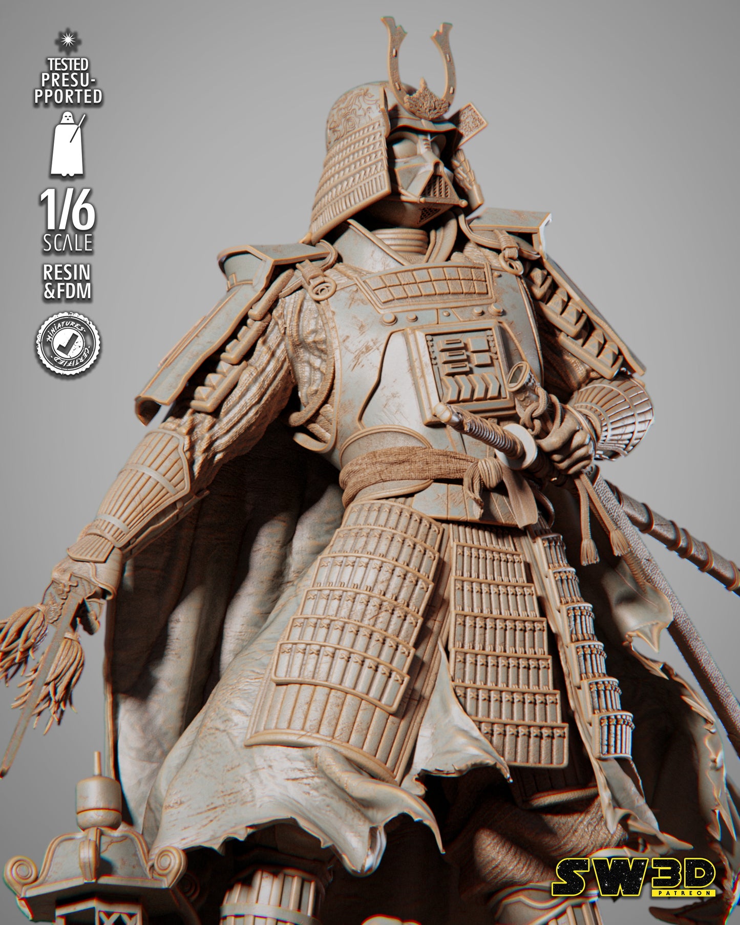 Darth Vader Samurai Sculpt (Star Wars) - 3D printed model kit (Fan Art)