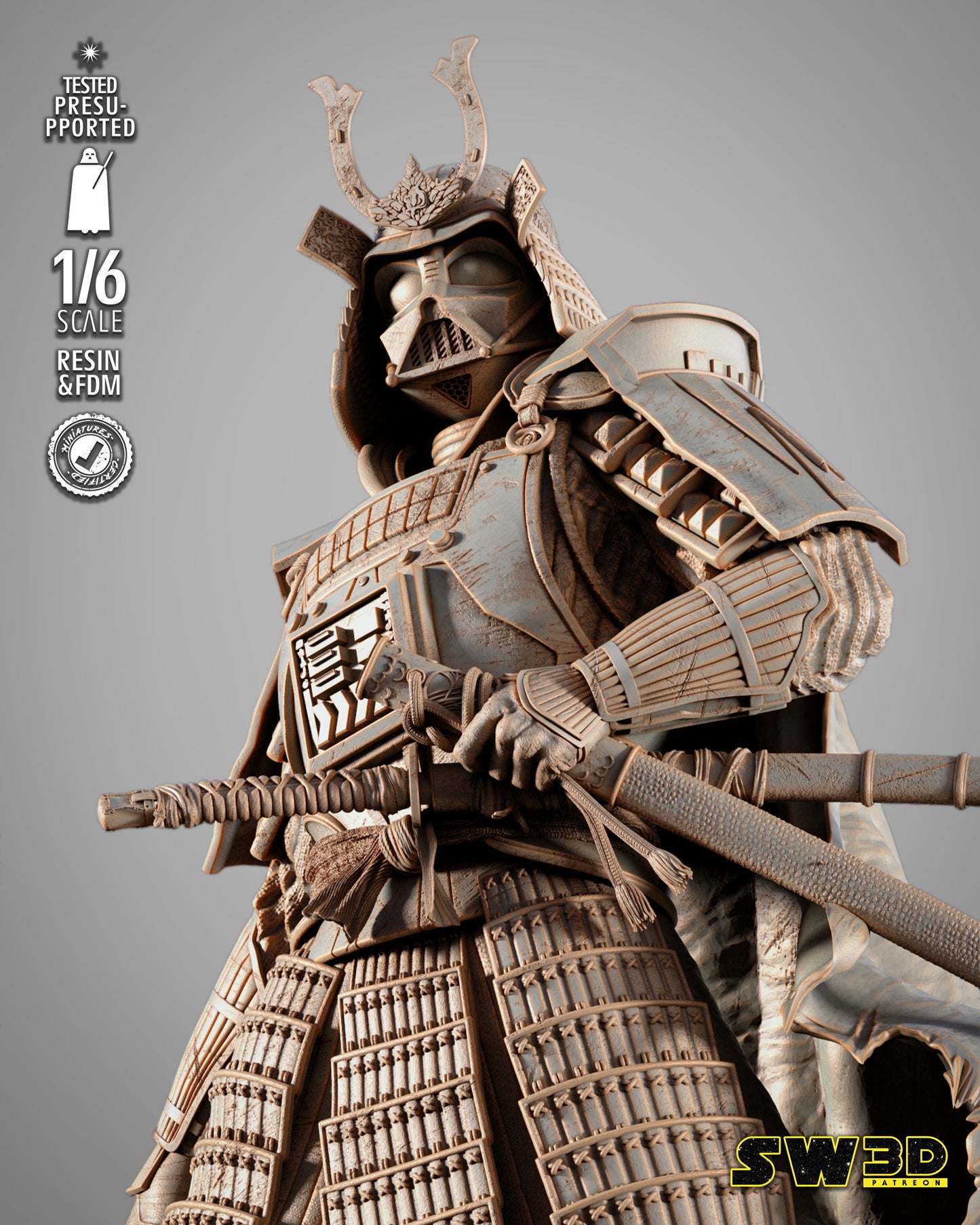 Darth Vader Samurai Sculpt (Star Wars) - 3D printed model kit (Fan Art)