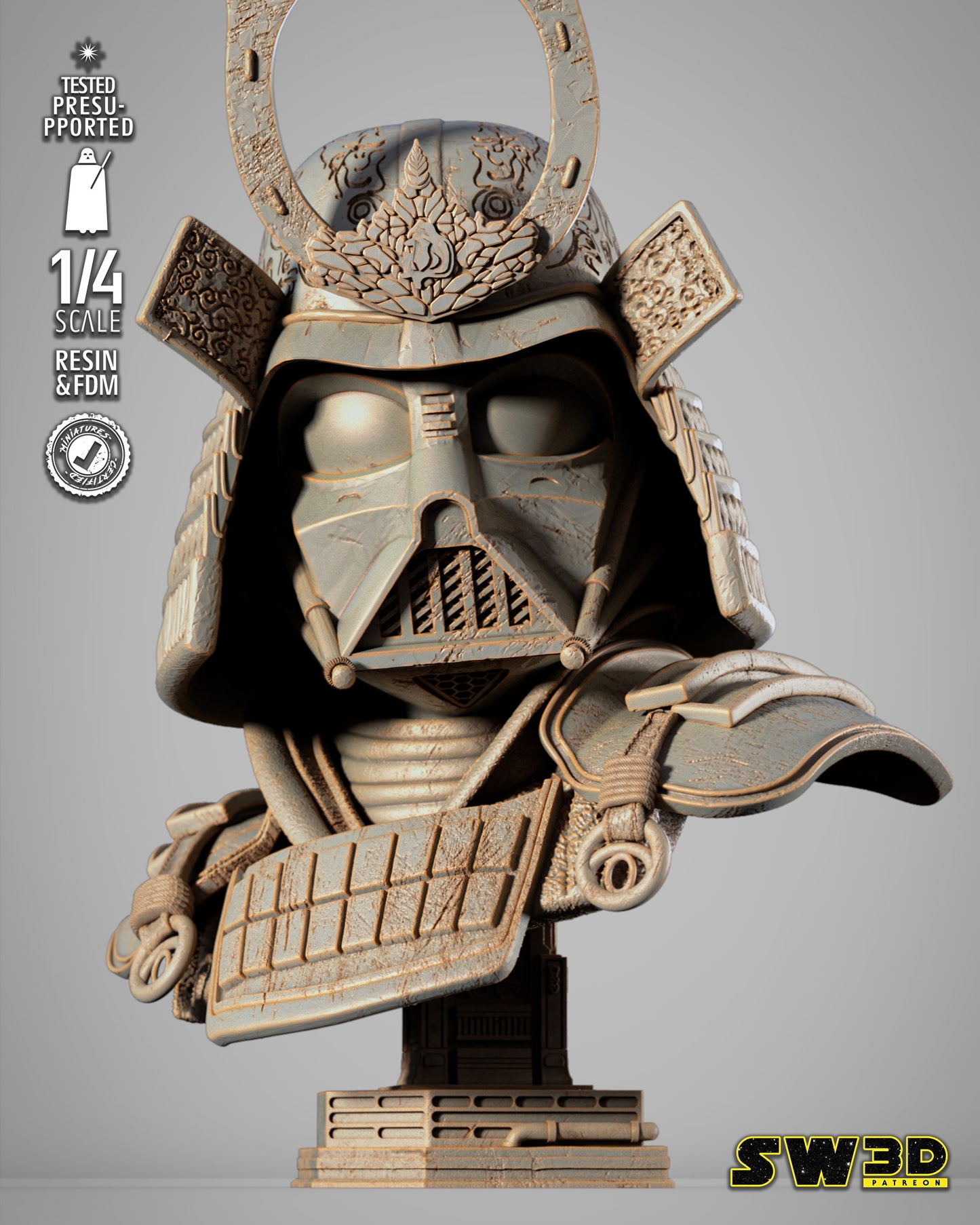 Darth Vader Samurai Bust (Star Wars) - 3D printed model kit (Fan Art)