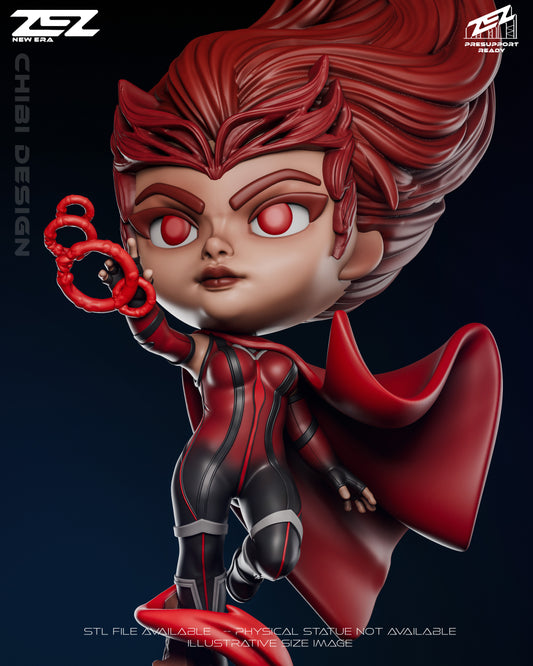 Scarlet Witch Chibi (ZEZ) - 3D Printed Fan Art Model Kit