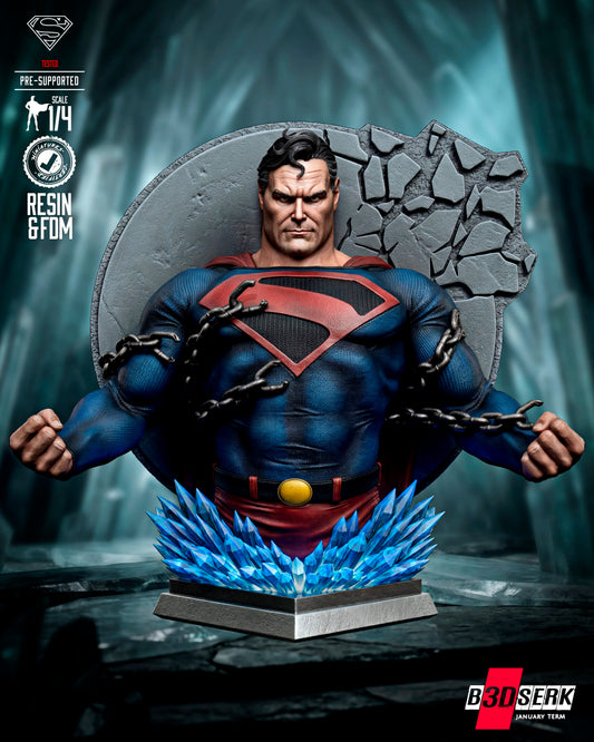 Superman Kingdom Come - Portrait Bust - 4 or 8 scale - 3D Model Kit - Fan Art