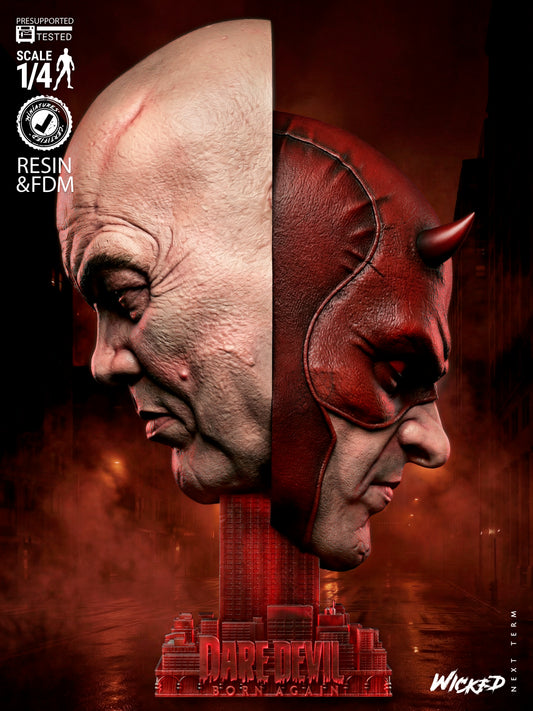 Kingpin and Daredevil Bust -3d Printed Model Kit - Fan Art