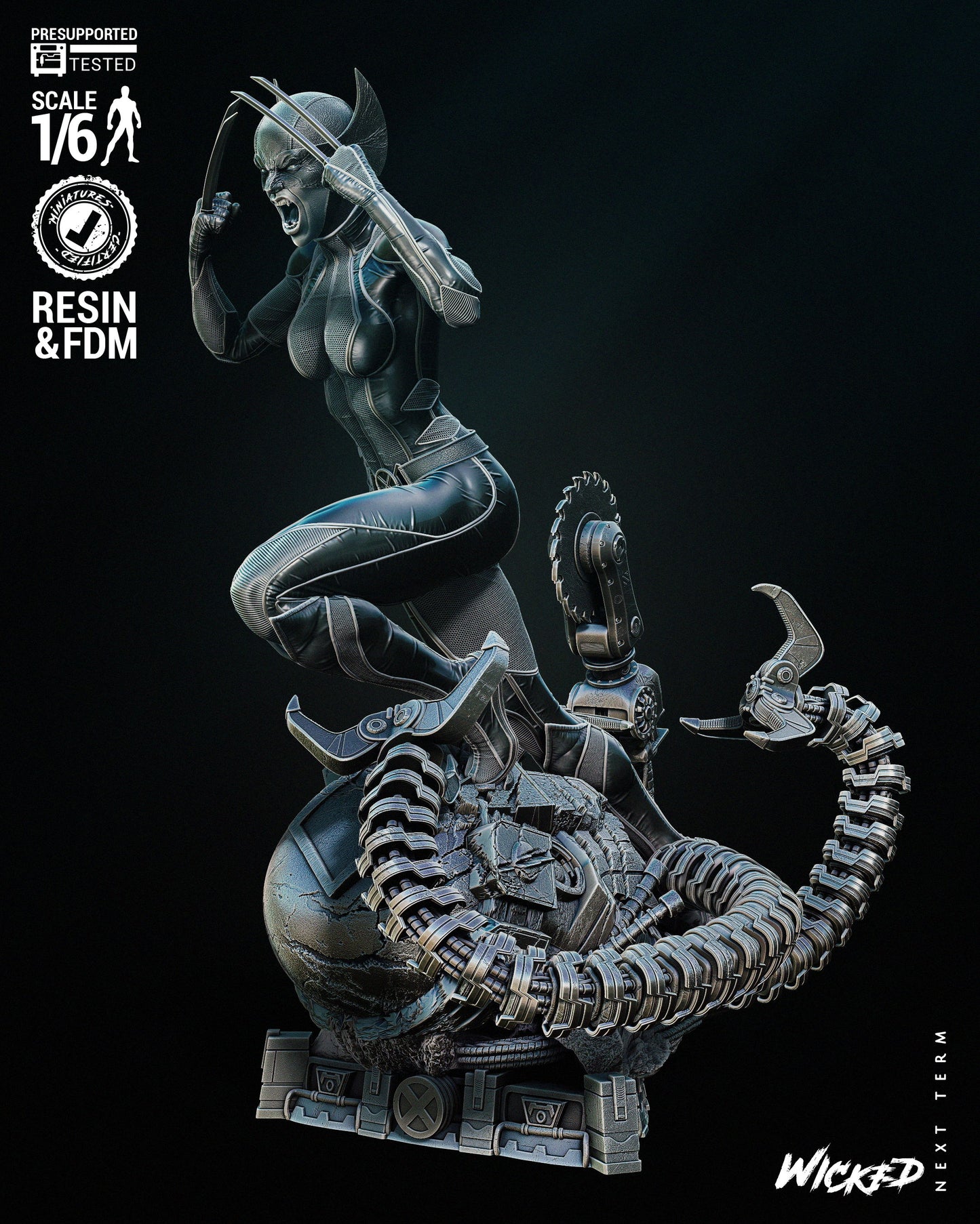 X-23 Statue (Fan Art) - 6 - 12 scale (300mm to 150mm) - 3D Printed kit