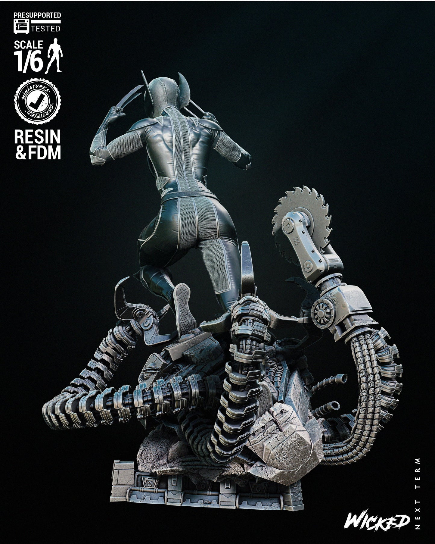 X-23 Statue (Fan Art) - 6 - 12 scale (300mm to 150mm) - 3D Printed kit