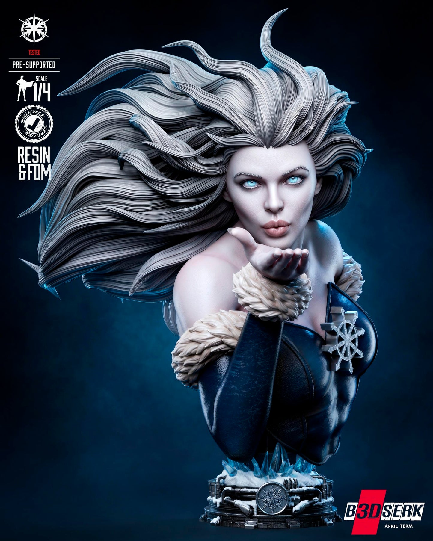 Killer Frost (Bust) 3D Model Kit -4 or 8 scale (Fan Art)