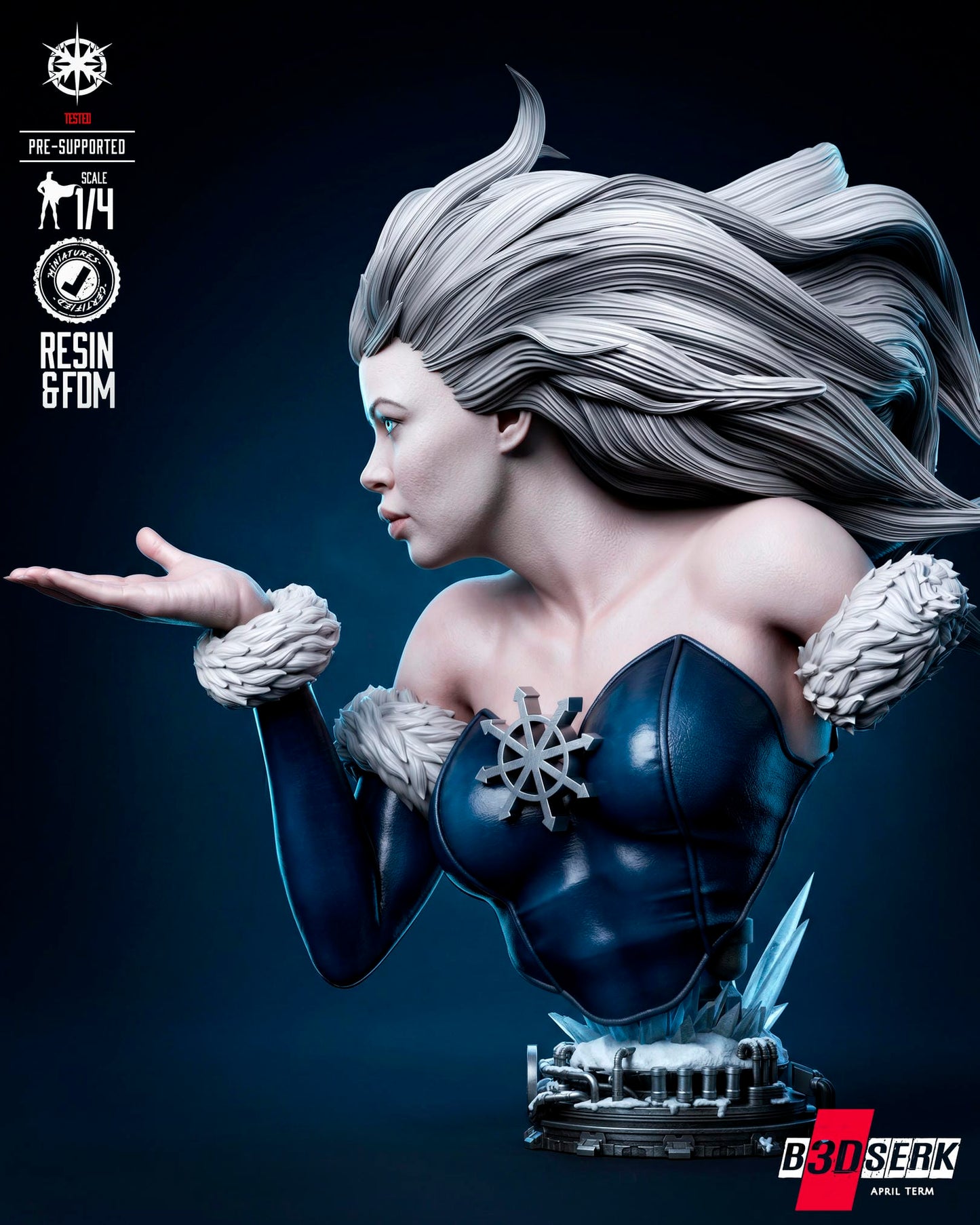 Killer Frost (Bust) 3D Model Kit -4 or 8 scale (Fan Art)