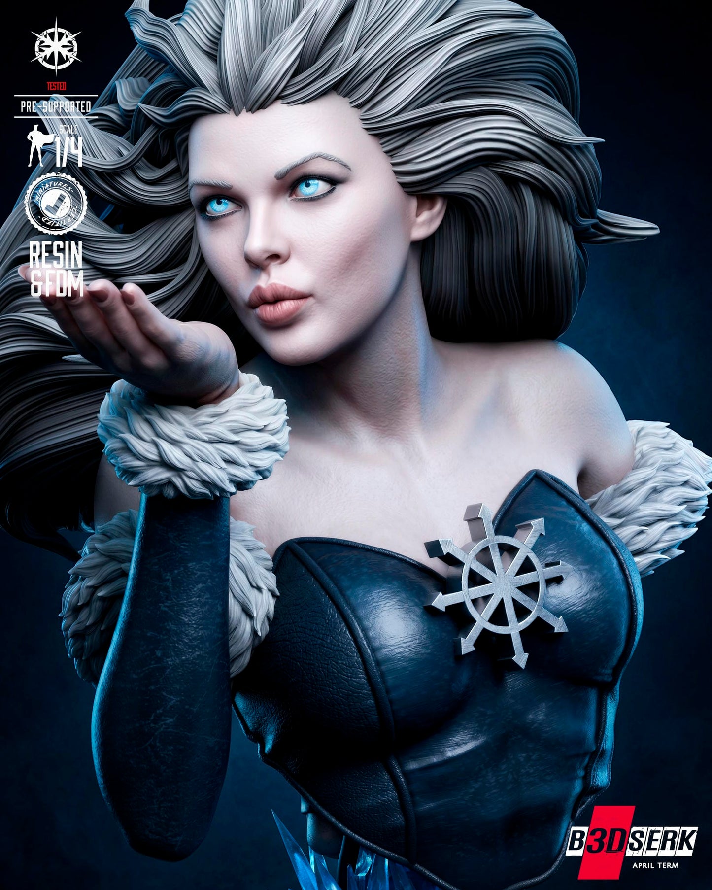 Killer Frost (Bust) 3D Model Kit -4 or 8 scale (Fan Art)