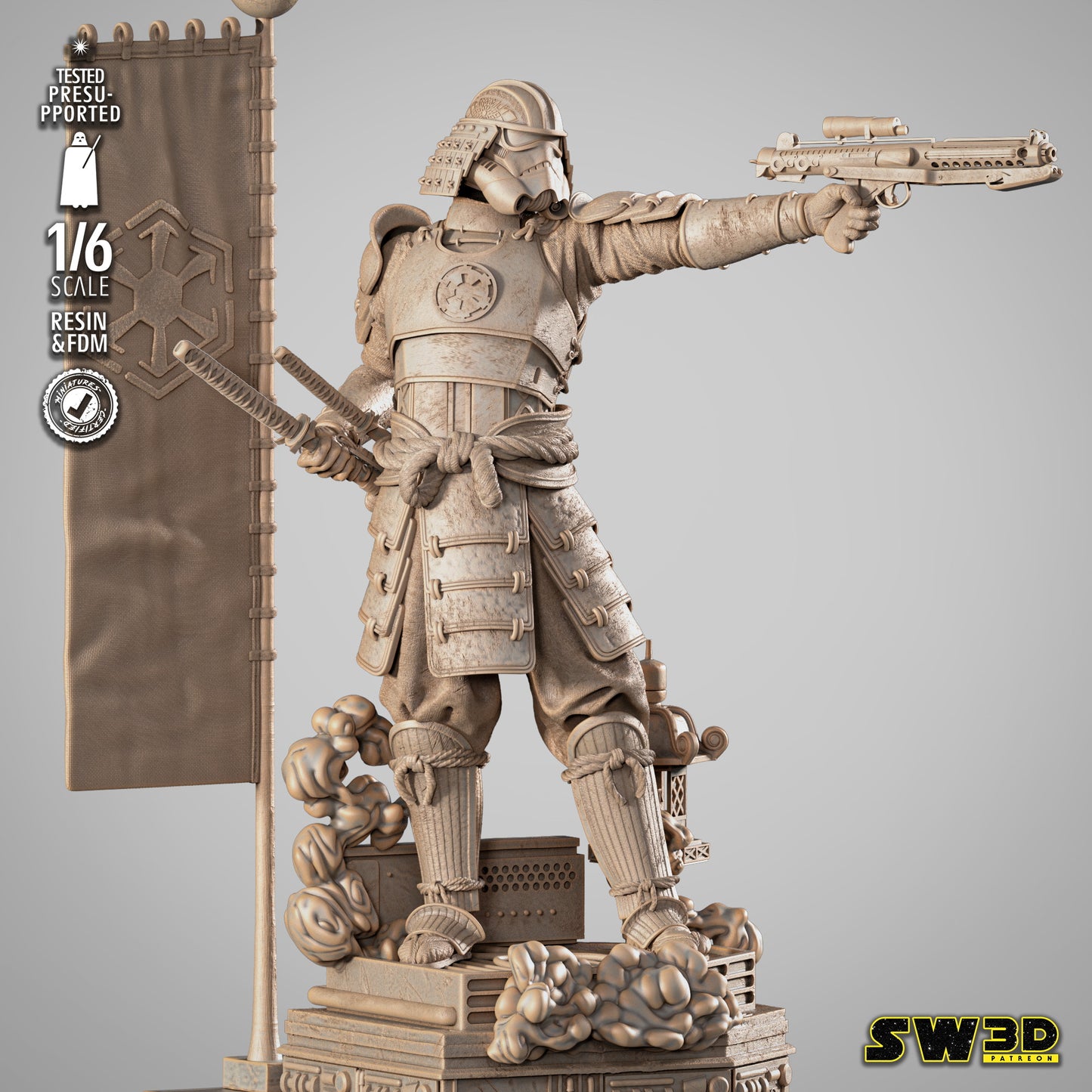 Stormtrooper Samurai (Star Wars) - Fan Art - 3D Print Model Kit
